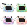 Wiederverwendbares Schreibblock Mini Zeichenbrett Schlüsselanhänger für Kinder, Cartoon Frosch mit Schlüsselring, Hängendes Kritzel Skizze Schultasche LCD Tablet Anhänger