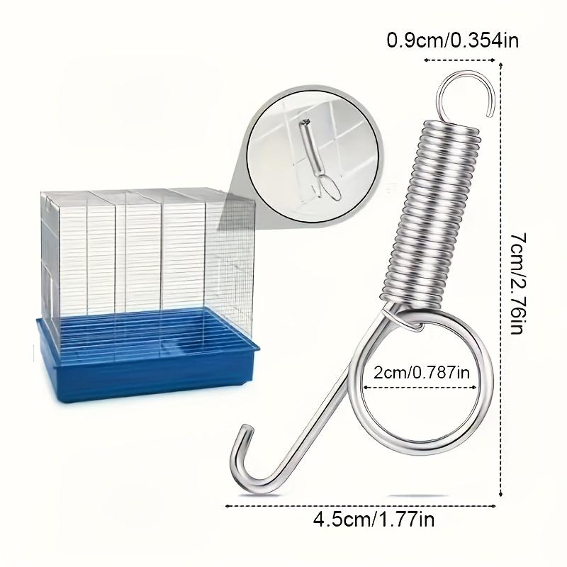 10Pcs Multipurpose Spring Animal Cage Latches Lock Spring Rabbit Cage Door Tension Spring with Hook