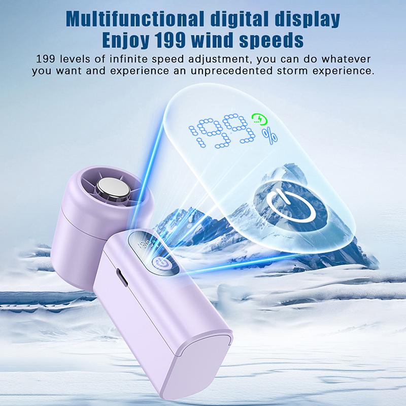Handheld Fan: Portable Small Ice Cooling Plate- 199 Gear High-Speed Turbo 20000 RPM - Personal Foldable Battery Operated