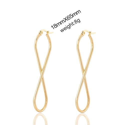 European and American Fashion Drop Earrings Unlimited Geometric Number 8 Hoop Ear Rings Golden Woman's Retro Earrings Party Gift