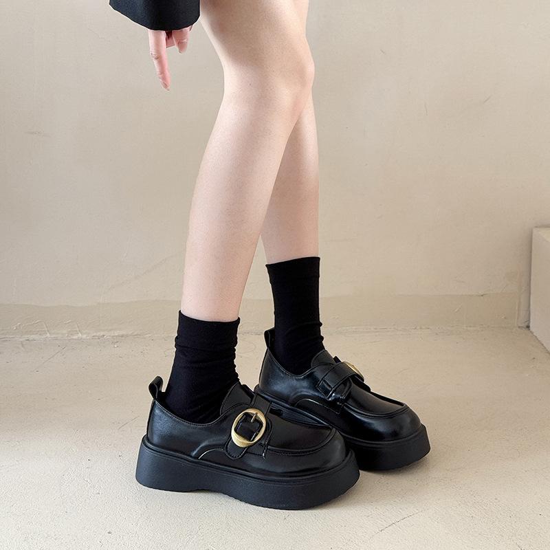 British style platform loafers women's 2025 spring and summer new thick heel retro fashion small Mary Jane small leather shoes