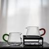 Chinese Style Heat Resistant Glass Fair Cup with Handle Chahai Tea Cup Home Kung Fu Tea Set Transparent Drinkware Accessories
