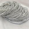 Charm 12pcs Set for Valentine's Day Gift with Perfect Iron Material Parties Versatile Elastic Bangle Elegant Simple Style Rhinestone Tennis Bracelets