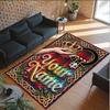 Celebration Party Theme Crystal Velvet Rug Personalized Custom Name Text Soft Floor Mat Home Decor