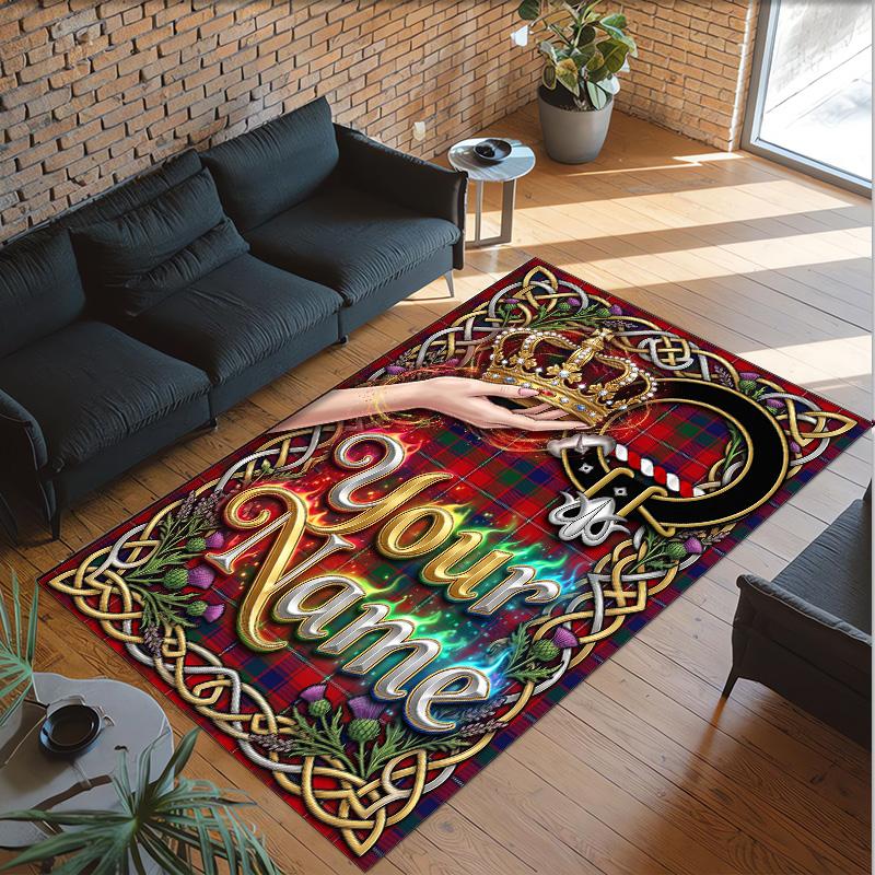 Celebration Party Theme Crystal Velvet Rug Personalized Custom Name Text Soft Floor Mat Home Decor