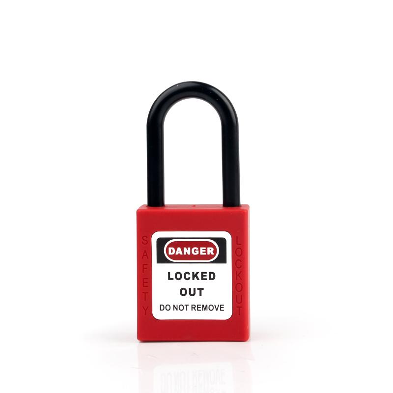 Zenex Composite Safety Padlock with Master Keyed for Lockout Insulated Against the Effects of Electricity (Red,with 6*38MM Insulated nylon shackle&Nylon&KA)