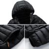 Men's Plus Size Multicolor Lightweight Cotton-Padded Winter Jacket with Detachable Hood