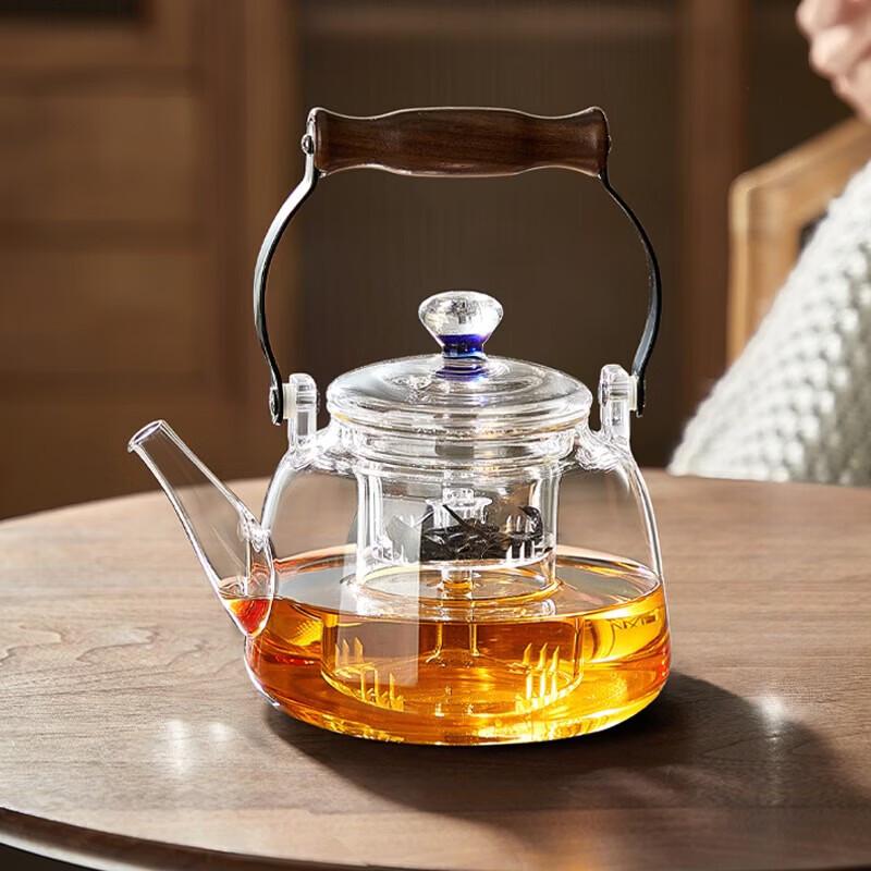 YIHUTEA Manxu Handle High-Temperature Glass Teapot