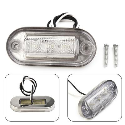 2pcs 12V 3 LED Marine Boat Transom Light LED Courtesy Light With Screws Yacht Marine Boat Cabin Deck Lamp Waterproof LED Oblong