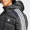 Adidas Man Essentials 3-Stripes Light Down Hooded Parka Winter Jacket Black (HZ8522)
