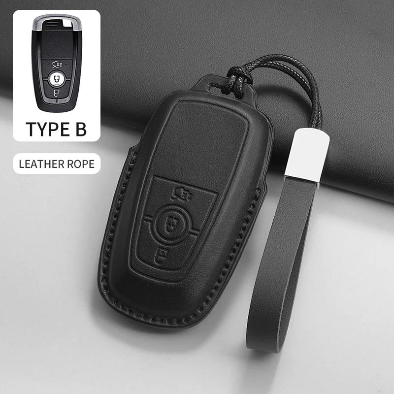 Car Key Case Cover for Ford Ranger Wildtrak Focus C-Max Galaxy Mondeo Explorer Edge EcoSport for Mustang Car Key Case Shell Fob