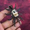 Howlite Copper Wire Wrapped Pendant Titanium Bead Eyes & Skull Bone Face Jewelry Gemstone Pendant