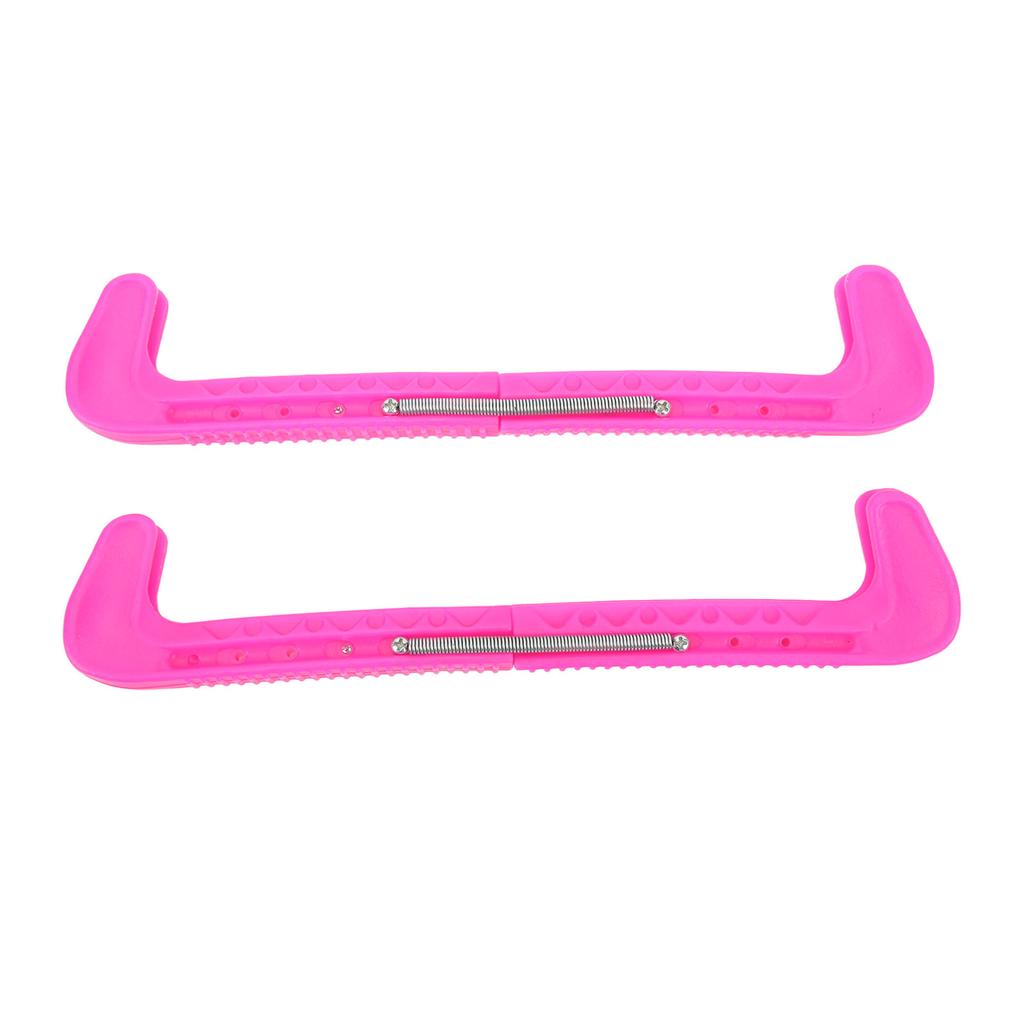 1 Pair Ice Skate Blade Covers Figure Skating Blade Guards Adjustable Plastic Blade Protector Pink