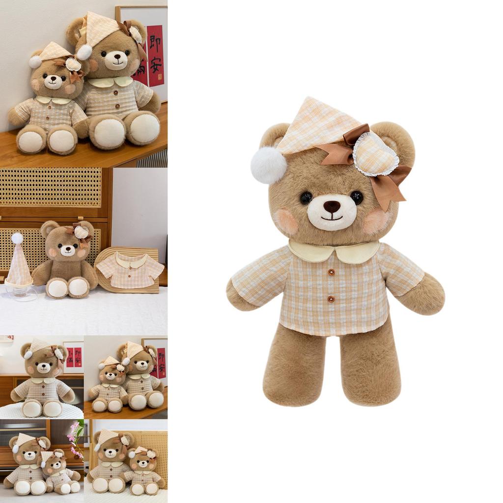 Cute Pajamas And Hats Teddy Bears Plush Toys Doll Children Toy For Kids And Home Decor
