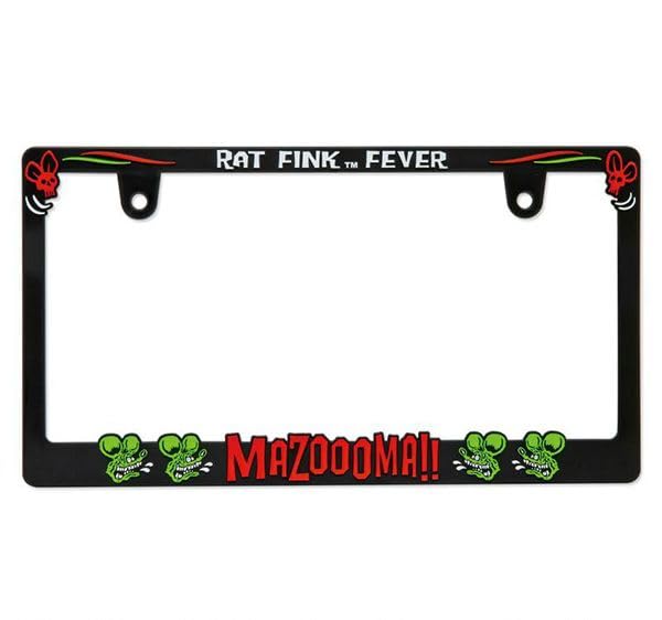Set of 2: New Standard Rat Fink 3D Face Logo License Plate Frames (MG062BKRF)