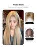 Spitzenfront-Perücke im koreanischen Stil für Damen - Milchtee-Reisgrau, Lang, Gerade, Modisch, Gesichtsformend, Mittelscheitel.
