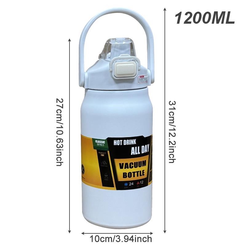 Isolierte Wasserflasche aus Edelstahl, große Kapazität, tragbare Thermoskanne für Outdoor-Sport, Wandern, Reisen, Vakuumisolierter Becher, Heiß-/Kaltgetränkebecher