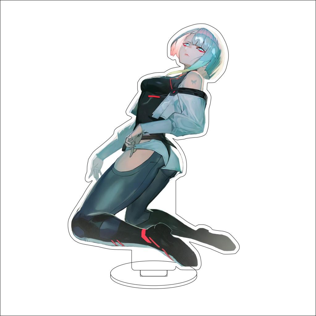 16CM Anime Cyberpunk Cosplay Acryl-Ständer Ornamente David Martinez Rebecca Figur Ständer Halloween Geschenke