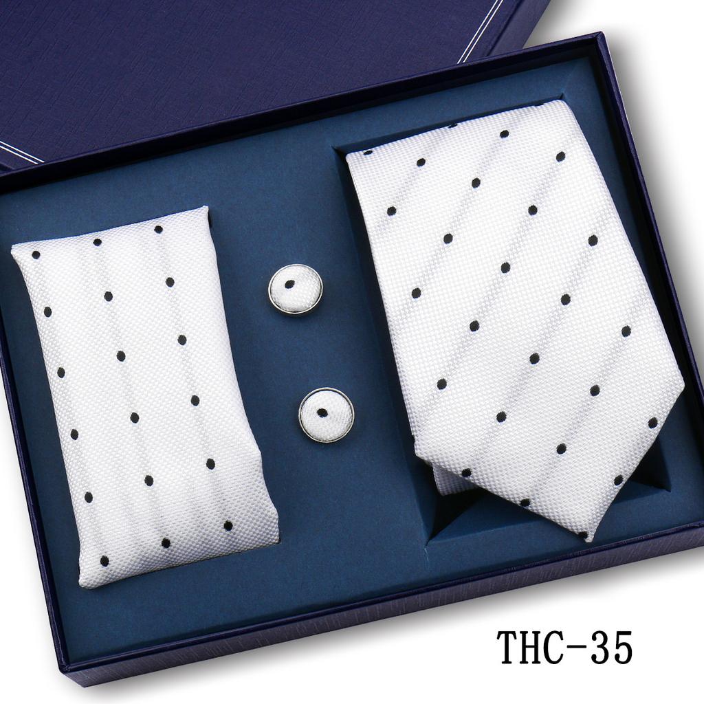 Men'S Business Tie Pocket Square Scarf Gift Box Set Formal Wedding Professional Shirt Trendy Tie Worker