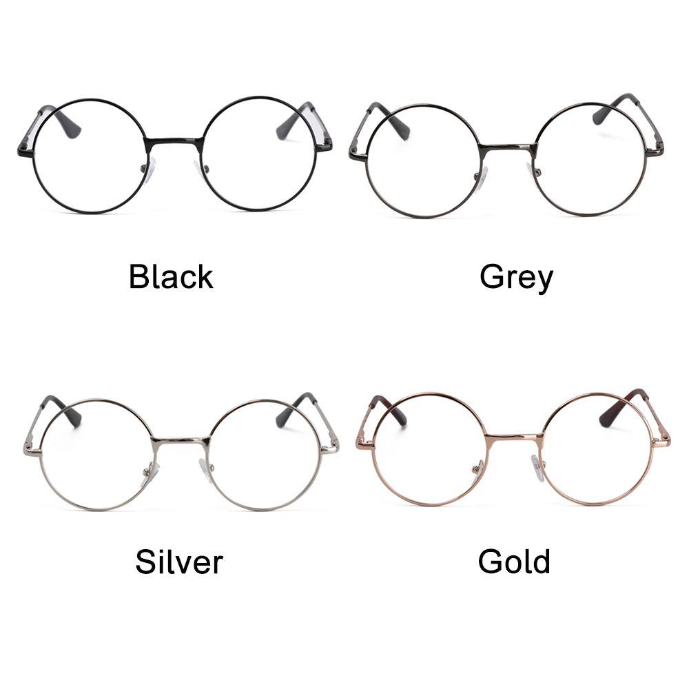 1Pc Round Frame Metal Spring Hinge Reading Glasses Ultra Light Resin Eyeglasses Magnifying Vision Care +1.00~+4.0 Diopter