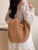 Cotton Rope Woven Straw Bag Women's New Large-capacity Spring and Summer Versatile Leisure Shoulder Seaside Vacation Beach Bag