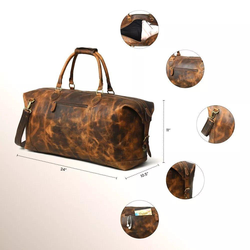 Cestovní taška z pravé kůže Víkendová taška Buffalo Leather Duffle Bag