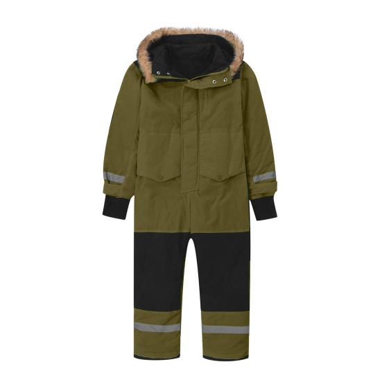 Kids One Piece Ski Suit Waterproof Windproof Snowsuit Tear-Resistant Warm Coral Fleece Lining Winter Outdoor Overalls for Boys Girls Snowboarding