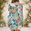 Ladies Plus Size One Side Off Shoulder Long Sleeve Dress