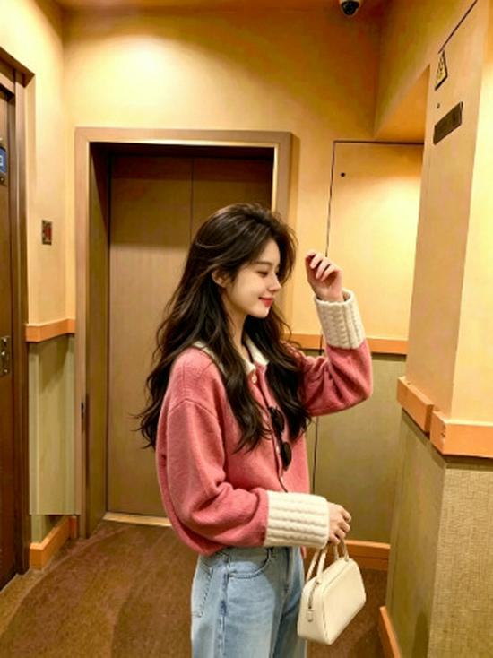 Korean Pitaya Color Block Knit Cardigan Jacket - Slimming & Stylish Women's Autumn Top