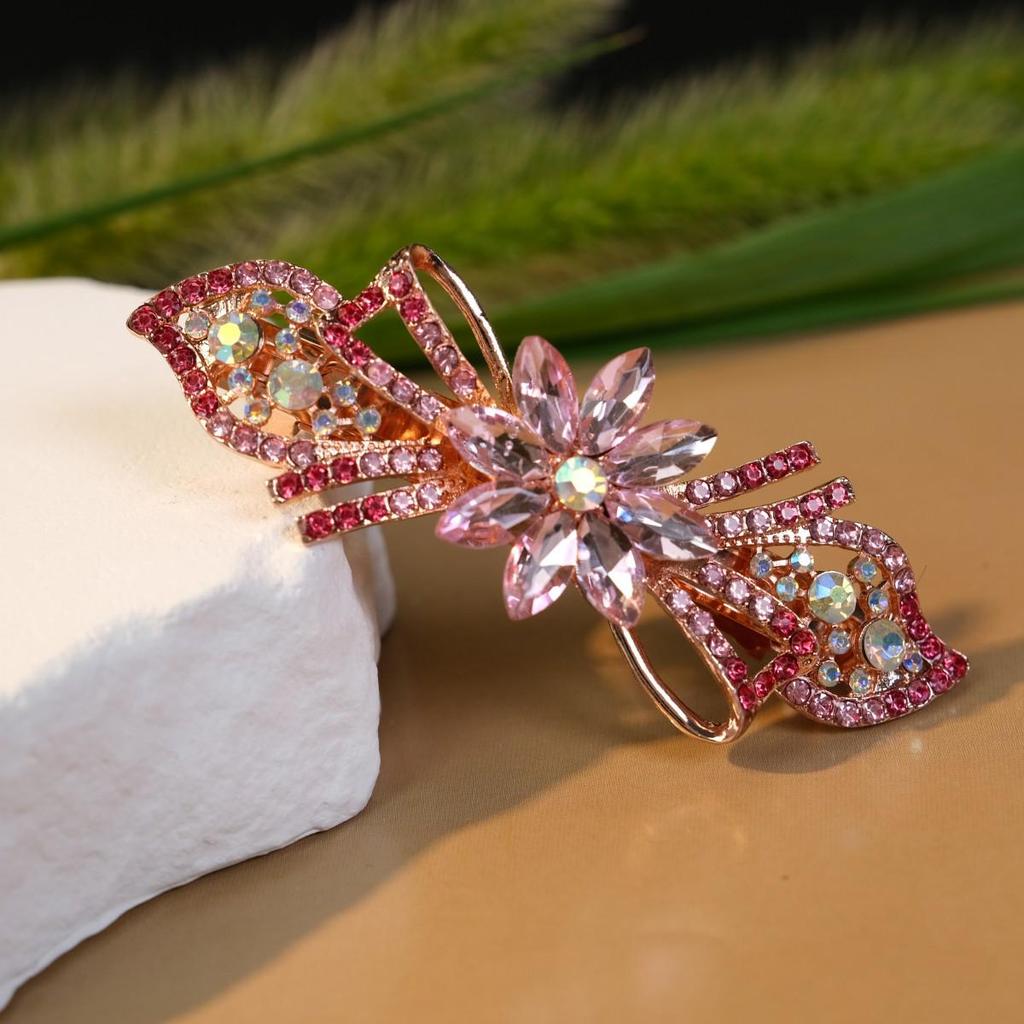 Korean Crystal Hair Clip: High-End Women's Ponytail Headdress – Versatile, Fresh, Sweet Style