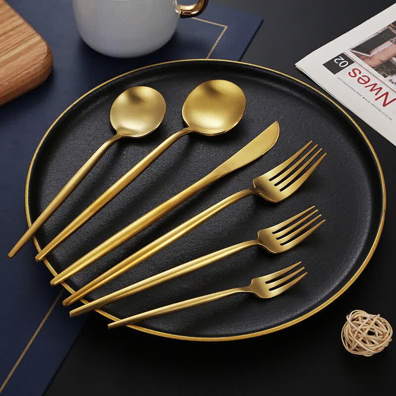 Golden 304 Stainless Steel Western Cutlery Set