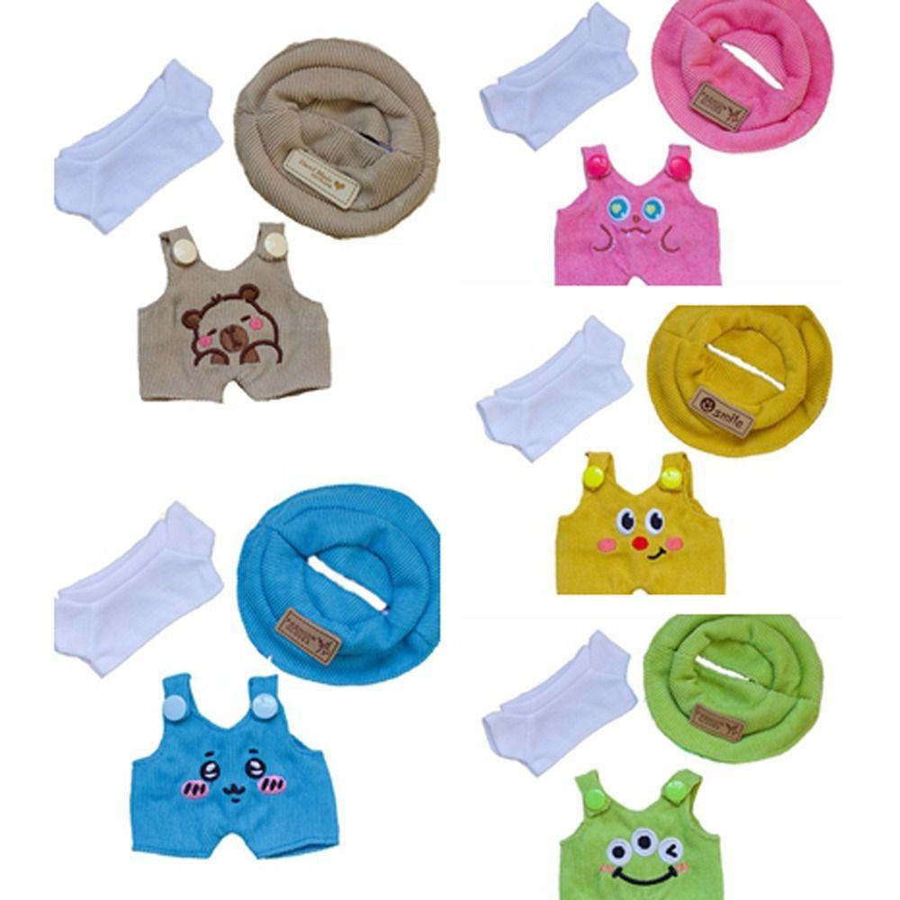 1 set Hat Sitting Party Labubu Doll Clothes Strap Pants Mini Cotton Doll's Clothes  Kids Girls Toys