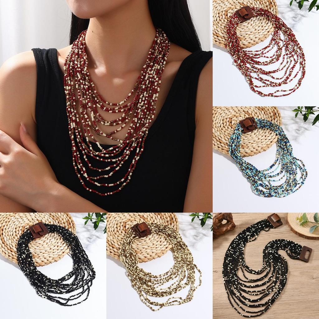 Multilayer Necklace With Acrylic Beads For Women Winter