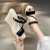 Sandals Sexy Fashion Thick Bottom Open Toe Buckle Strap Black High Heels Woman Shoes Summer 2024 35-42 Large Size