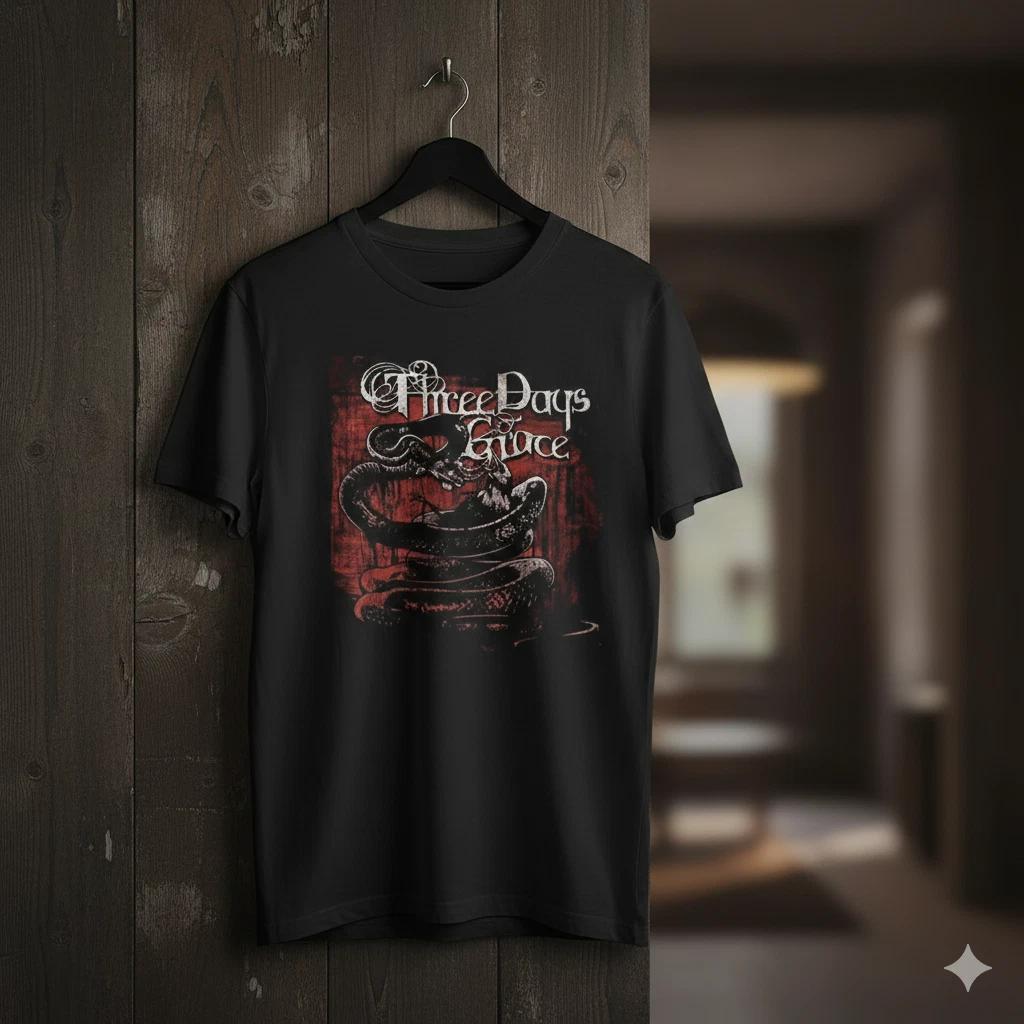 Unisex Adult Casual Music Three Days Grace Band Graphic T-Shirt Sna... S