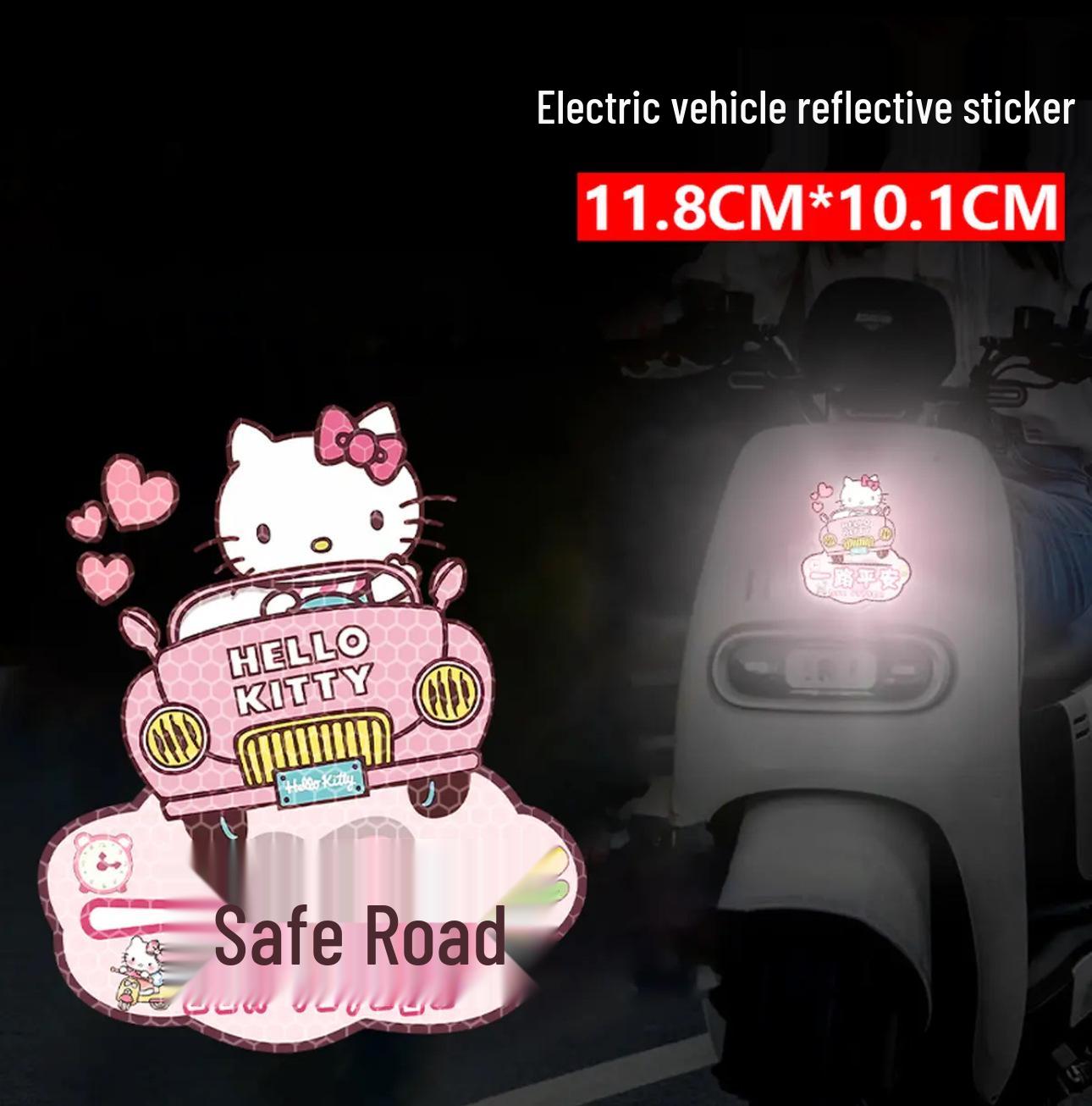 

Kuromi & Kitty Reflective Car Sticker: Cartoon Scratch Cover Decoration