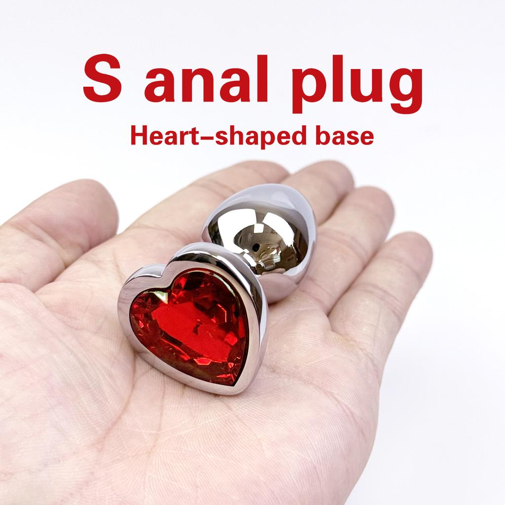 Heart-shaped metal anal plug  Beginner's anal plug  Anal massage dilator  Adult couples sex toy  Masturbation stimulation tool