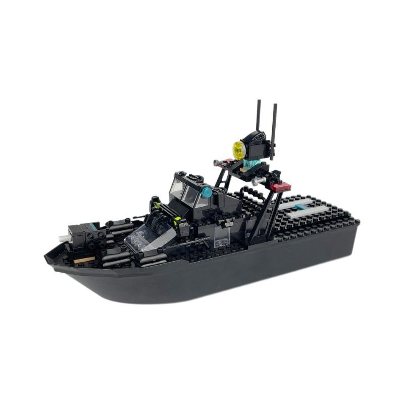Package Navy Children'S Assembled Building Block Toy Diver Weapon Black Hawk Patrol Ship X003
