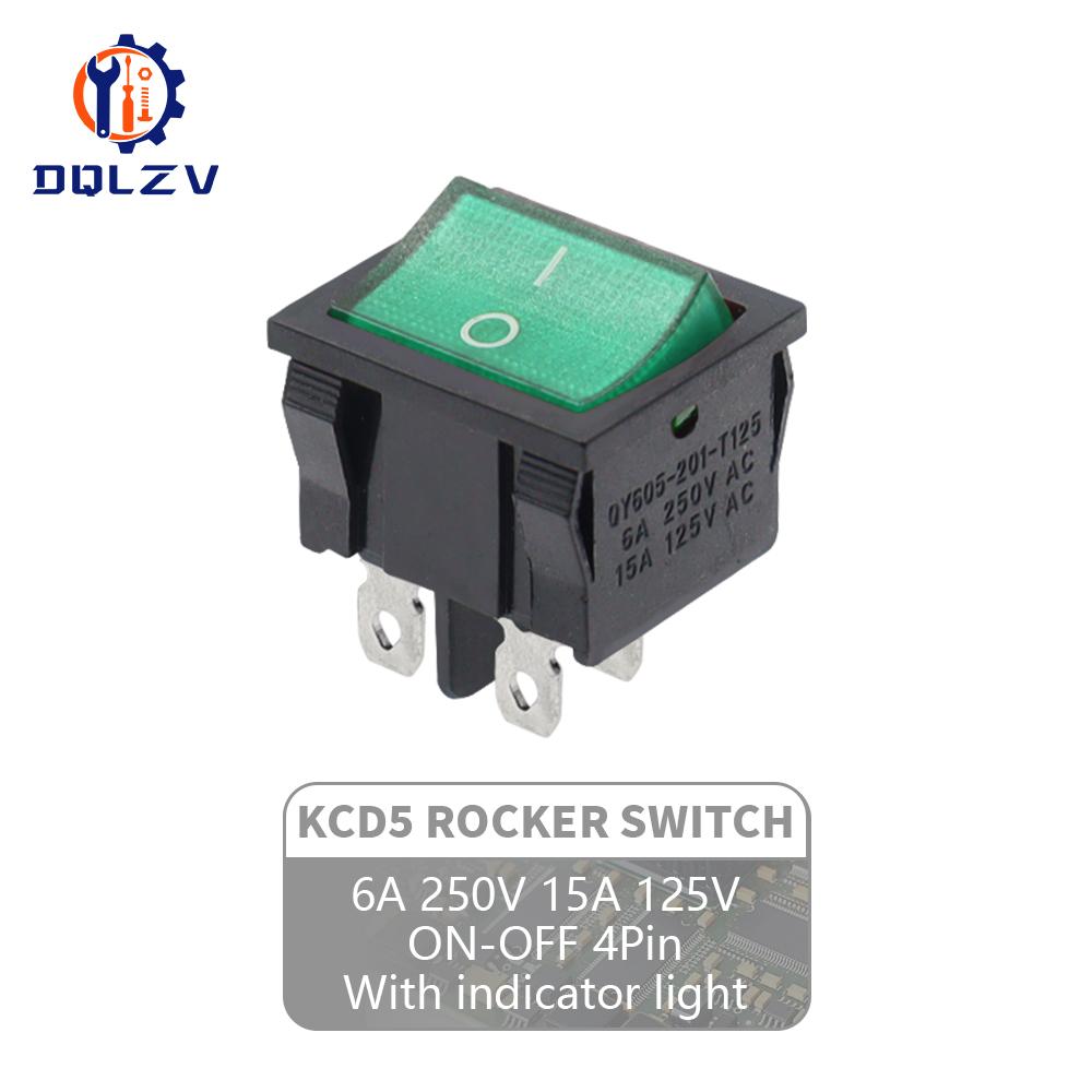 KCD5 4Pin 6Pin 2 Position 3 Position 15A / 250VAC 21x24mm 21 * 24mm Rock Switches Kit On-Off On-Off-On