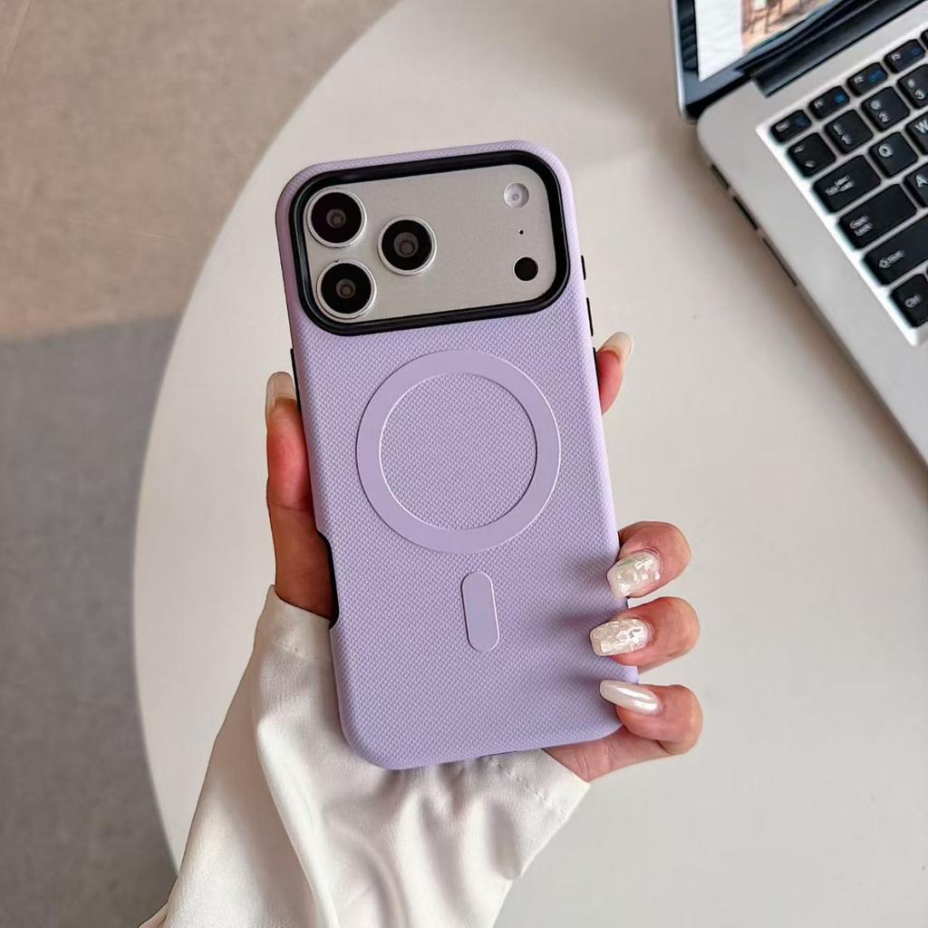 Magnetic attraction is suitable for Apple 17 mobile phone case iPhone17promax anti-drop 16/15 all-inclusive 14 two-in-one leather pattern.