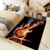Flaming Electric Guitar Smoke Reflection Print Carpet for Living Room Bedroom Sofa Home Decor Rus Non-slip Floor Mat Luxury Gift