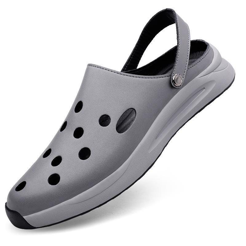 Men s Plus Size Non-slip Closed-toe Outdoor Sandals: Summer Thick Sole Dual-use Slippers 39 серый