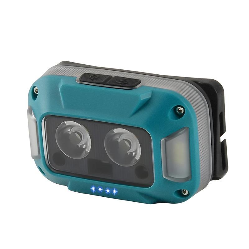 

Ultra Bright LED Headlight USB Rechargeable Sensor Headlamp 3 Lighting Source Waterproof Outdoor Exploration Camping Flashlight Blue