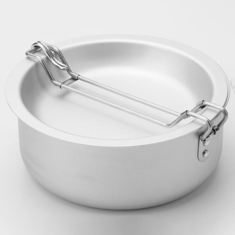 Camping Cook Pots with Folding Handle Outdoor Cooking Pots Frypan Bowl Utensils Camping Cookware Easy to Clean