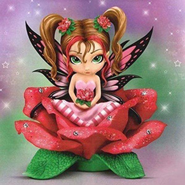 

DIY 5D Круглая Алмазная картина Эльфы Вышивка Крестом Стежок Главная Декор Full Round 20x20CM