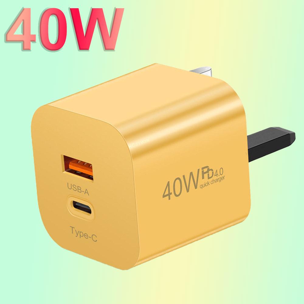 Universal PD40W Fast Charger Type-C European/American/UK Adapter