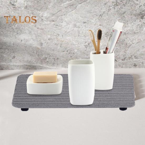 1/2Pcs Quick-Drying Sink Tray Organizer Diatom Mud Mat Eco-Stylish Stone Counter Sponge Holder Bathroom Kitchen Soap Brush Dispenser Rack