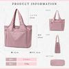 Women's Tote Bag, Mother's Bag, Commuter Bag, Lightweight Nylon, Dividers, Multiple Pockets, Large Capacity, Cute (Mint Green)