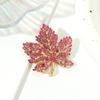 Rinhoo Full Rhinestone Maple Leaf Brooches For Women Luxury Red Green Blue Crystal Leaves Lapel Pins Fashion Plant Badge Jewelry