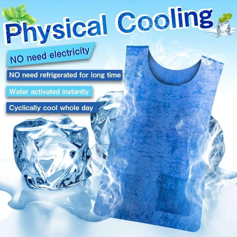 Colete de Resfriamento Camisa Fresca Evaporativa de Água Prevenção de Insolação Colete de Resfriamento por Evaporação de Gelo para Paciente com EM Trabalho ao Ar Livre